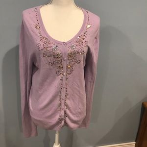 Chadwick’s embellished cardigan sweater.